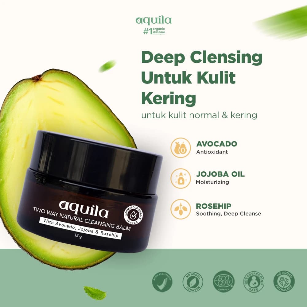 Natural Cleansing Balm Avocado - Cleanser mengangkat kotoran dan polusi di wajah serta pembersih Make Up
