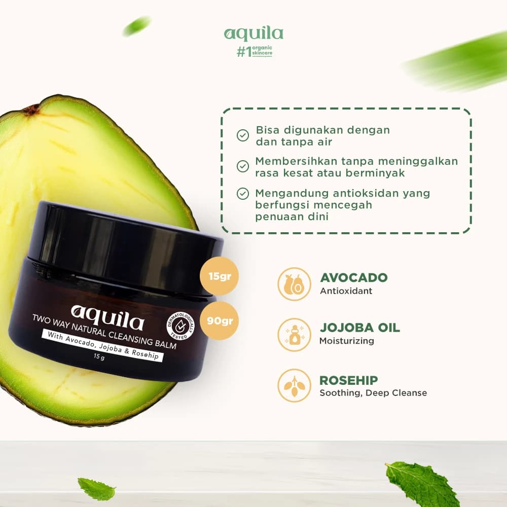 Natural Cleansing Balm Avocado - Cleanser mengangkat kotoran dan polusi di wajah serta pembersih Make Up thumbnail 2