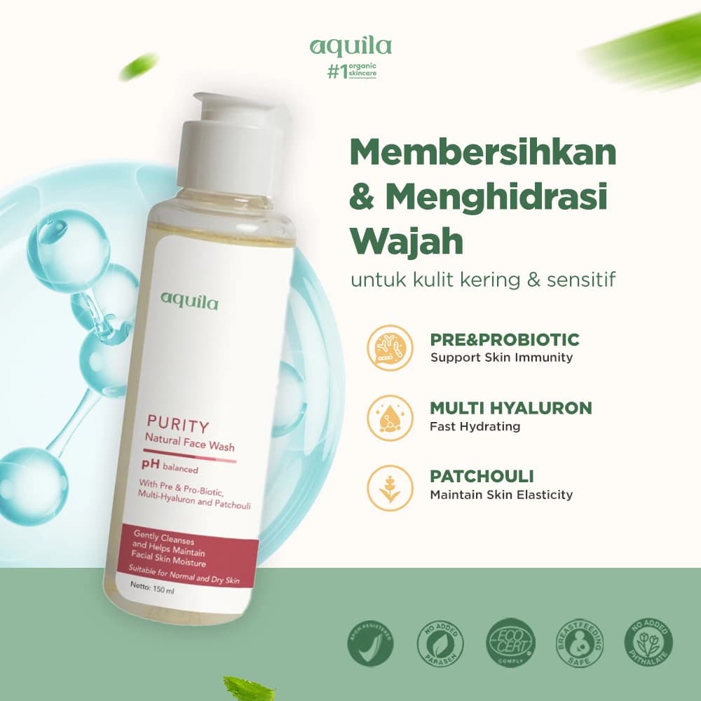 Purity Natural Face Wash - Sabun Muka Cocok untuk Kulit Normal dan Kering