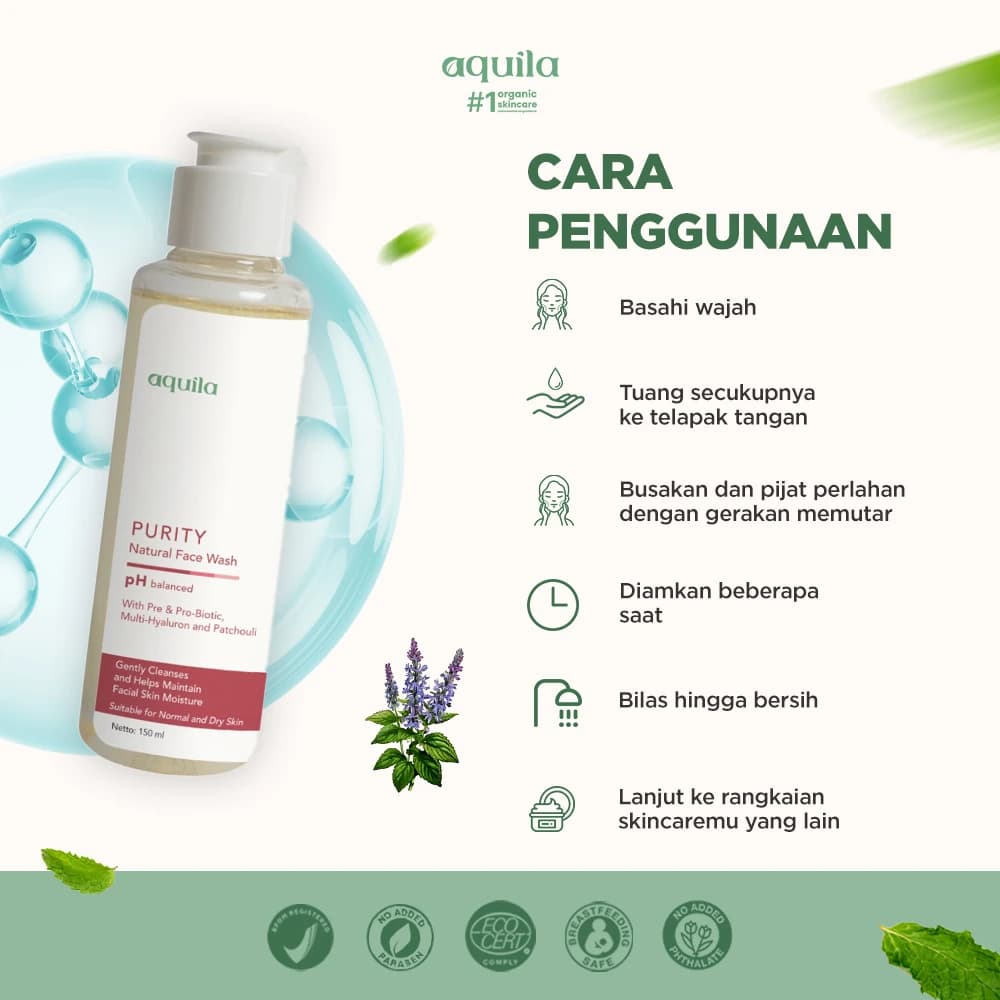 Purity Natural Face Wash - Sabun Muka Cocok untuk Kulit Normal dan Kering thumbnail 4